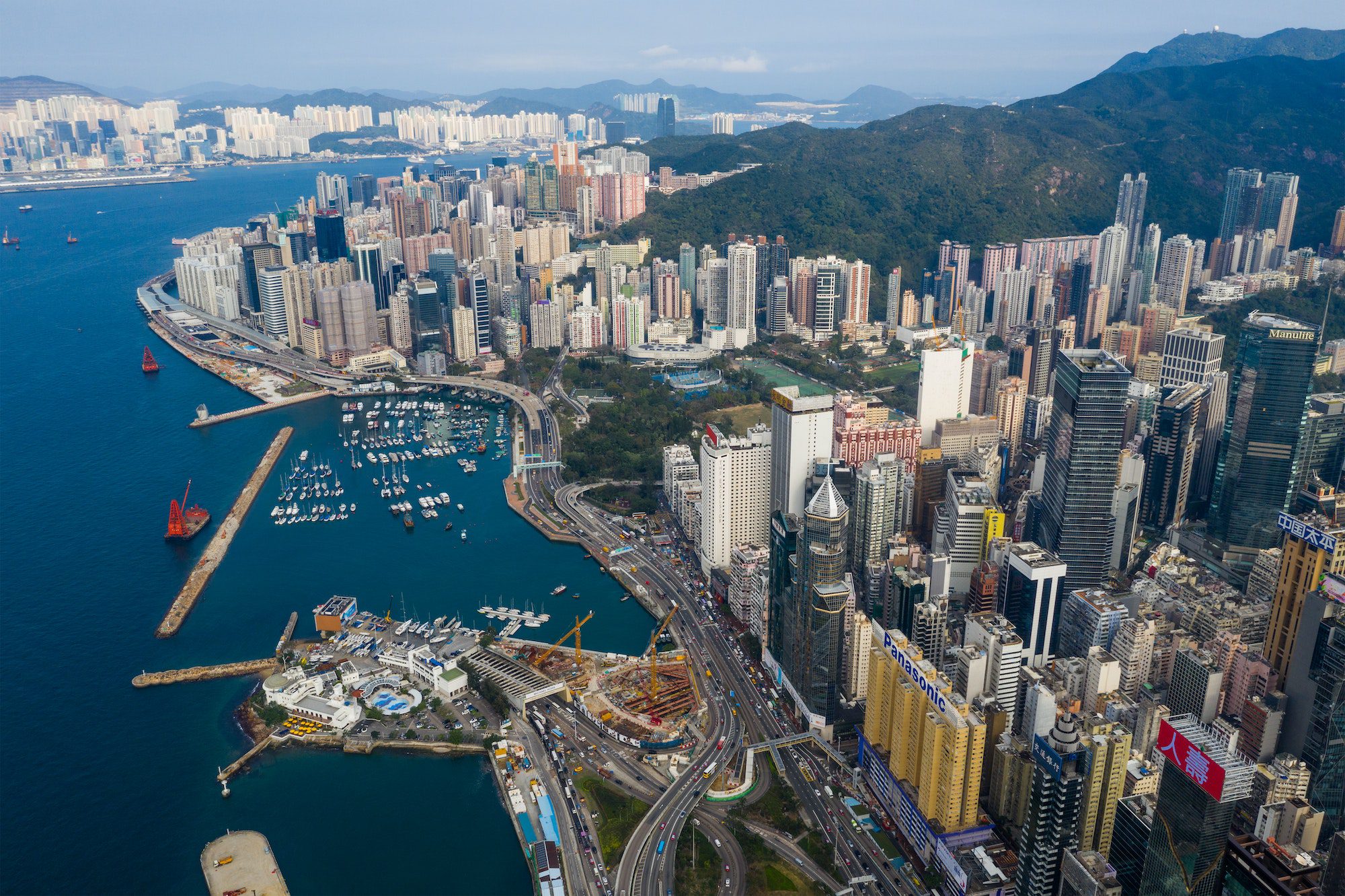 Causeway Bay, Hong Kong 22 February 2019: Hong Kong harbor front